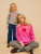 Pull col rond jacquard coeur rose 100% cachemire