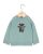 Pull col rond jacquard ourson vert d'eau 100% lambswool