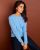 Pull col rond ciel chiné 100% cachemire