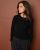 Pull col rond noir 100% cachemire