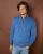 Pull col zippé denim 100% cachemire