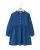 Robe boutons gaze de coton bleu cobalt