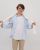 Chemise manches longues fine rayure bleue