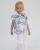Blouse col rond manches smockées imprimé toile de Jouy