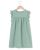 Robe volant épaule gaze de coton vert