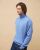 Pull col roulé bleu chiné 100% cachemire
