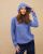 Sweat capuche bleu lavande  100% cachemire 