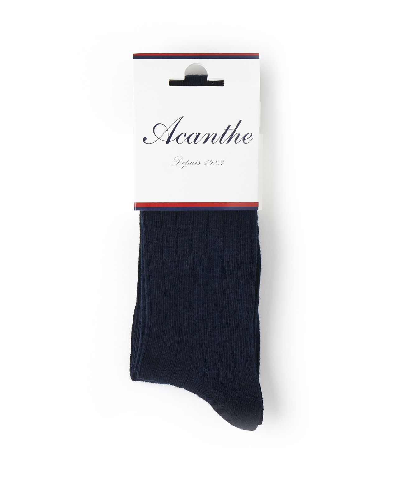 Collants côtes plates marine