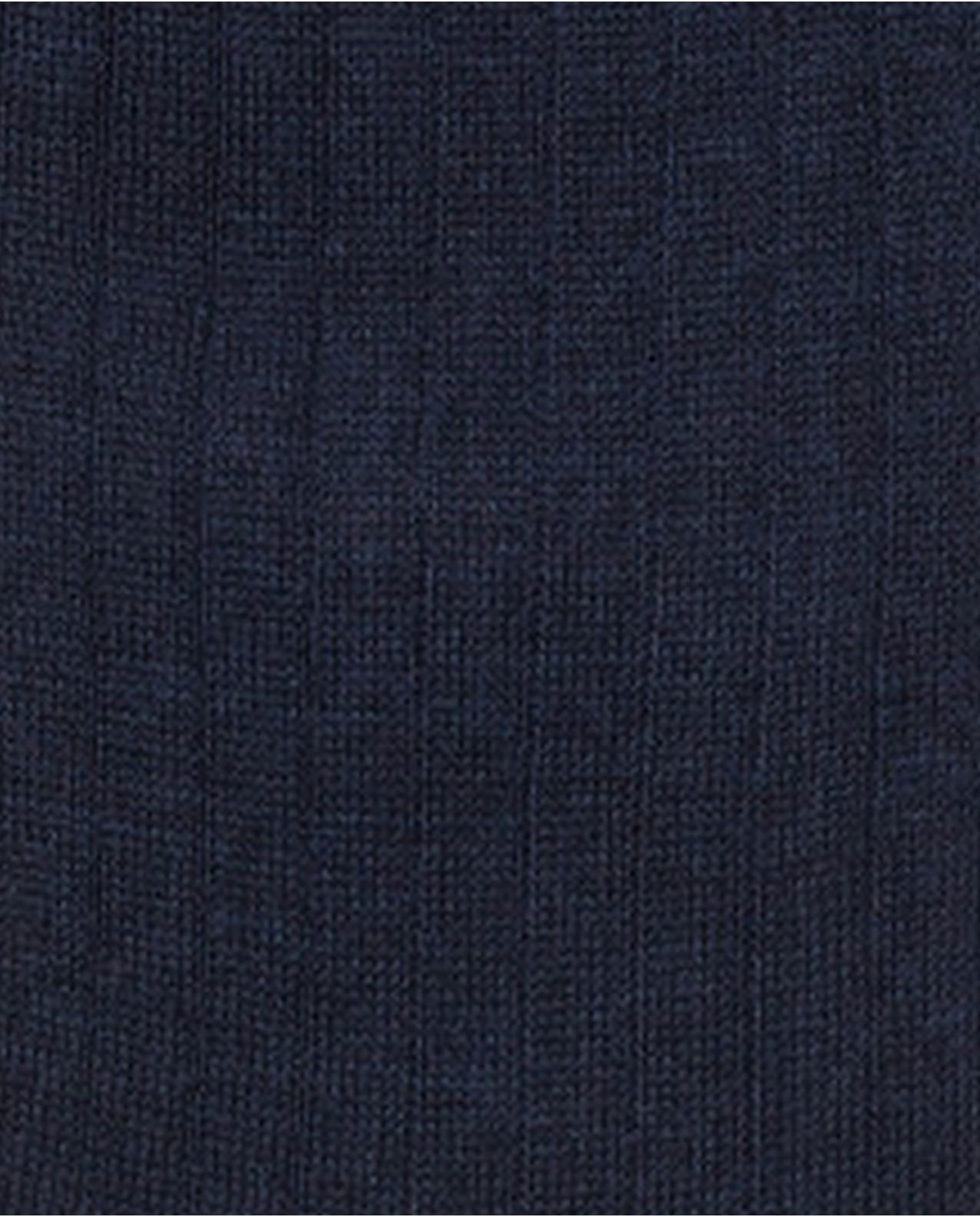 Chaussettes merinos côtes plates longues marine