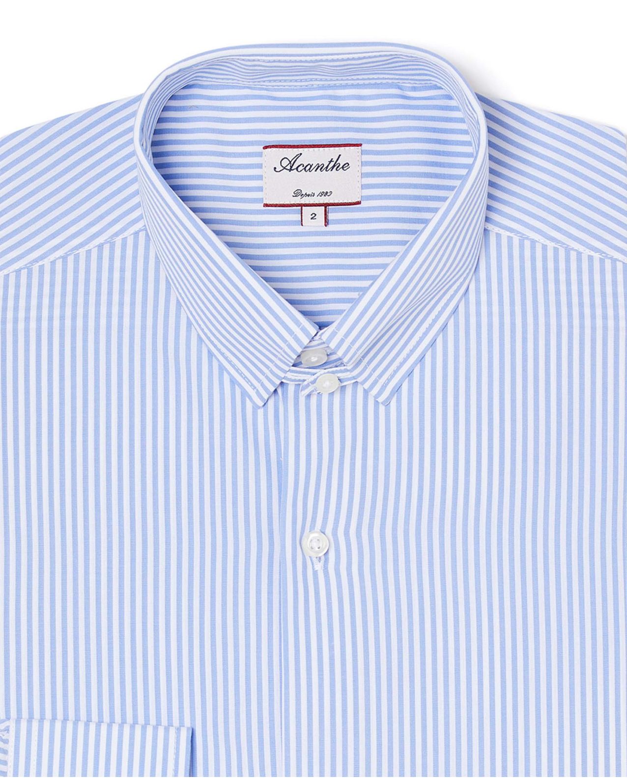 Chemise regular col anglais rayures bleu