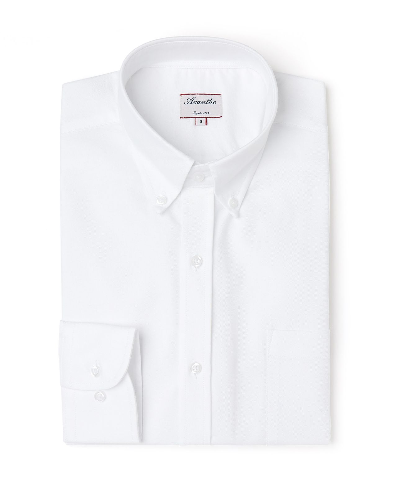Chemise regular col boutonné oxford blanc