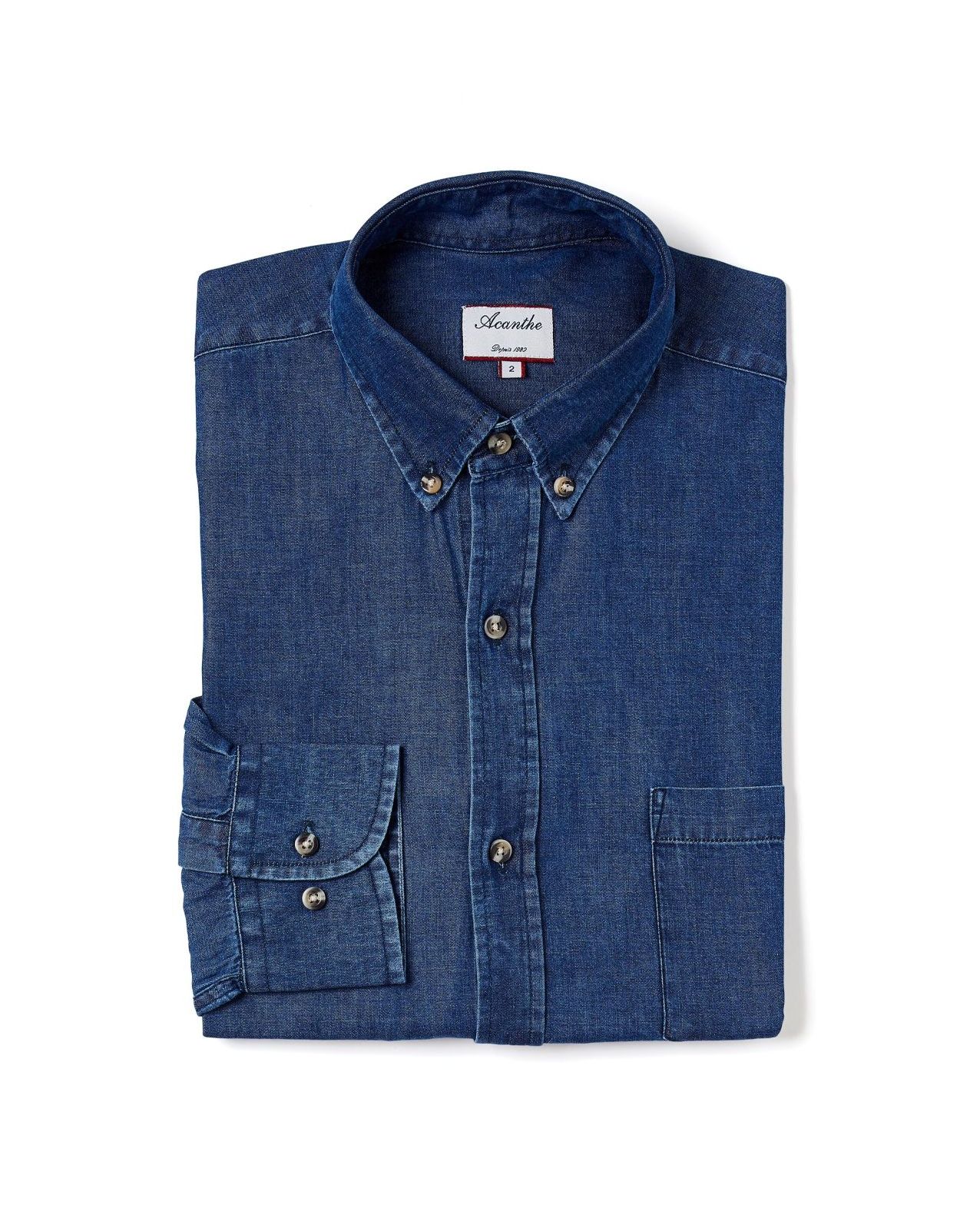 Chemise col boutonné denim