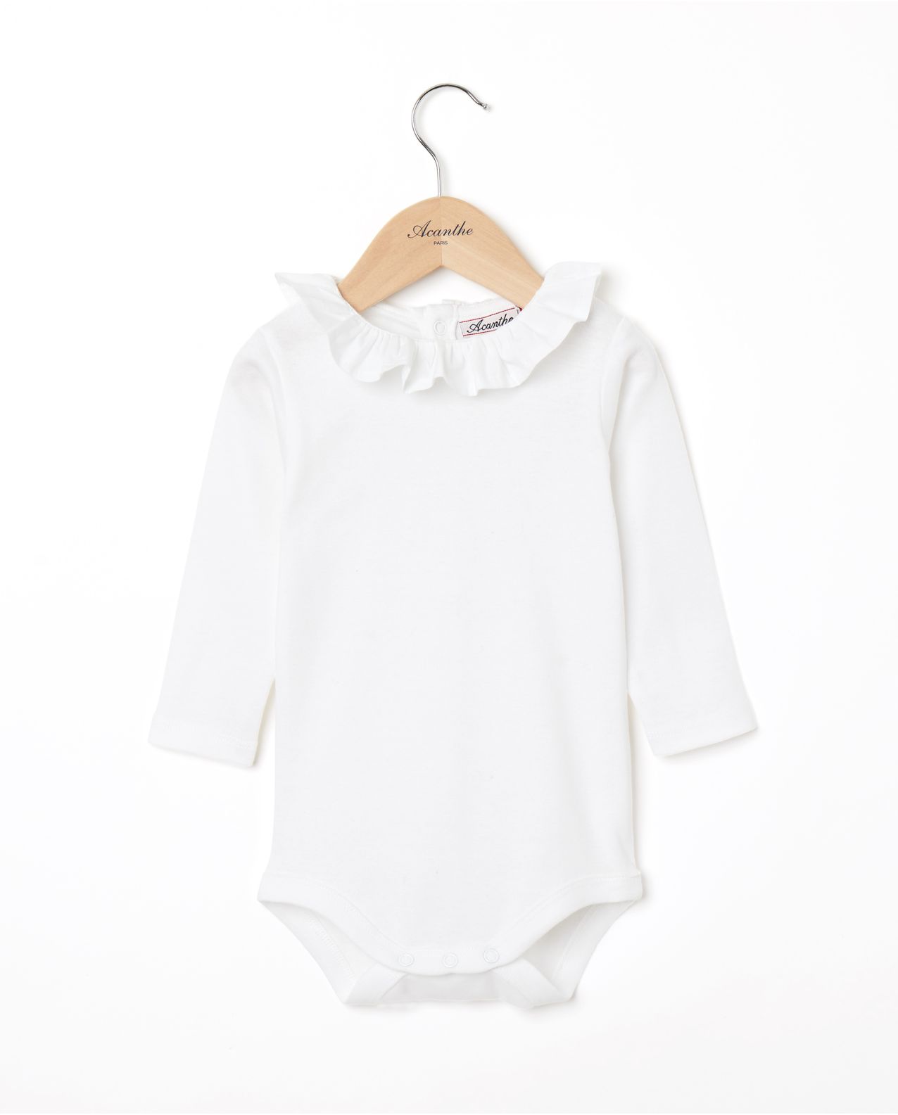 body blanc col volanté blanc