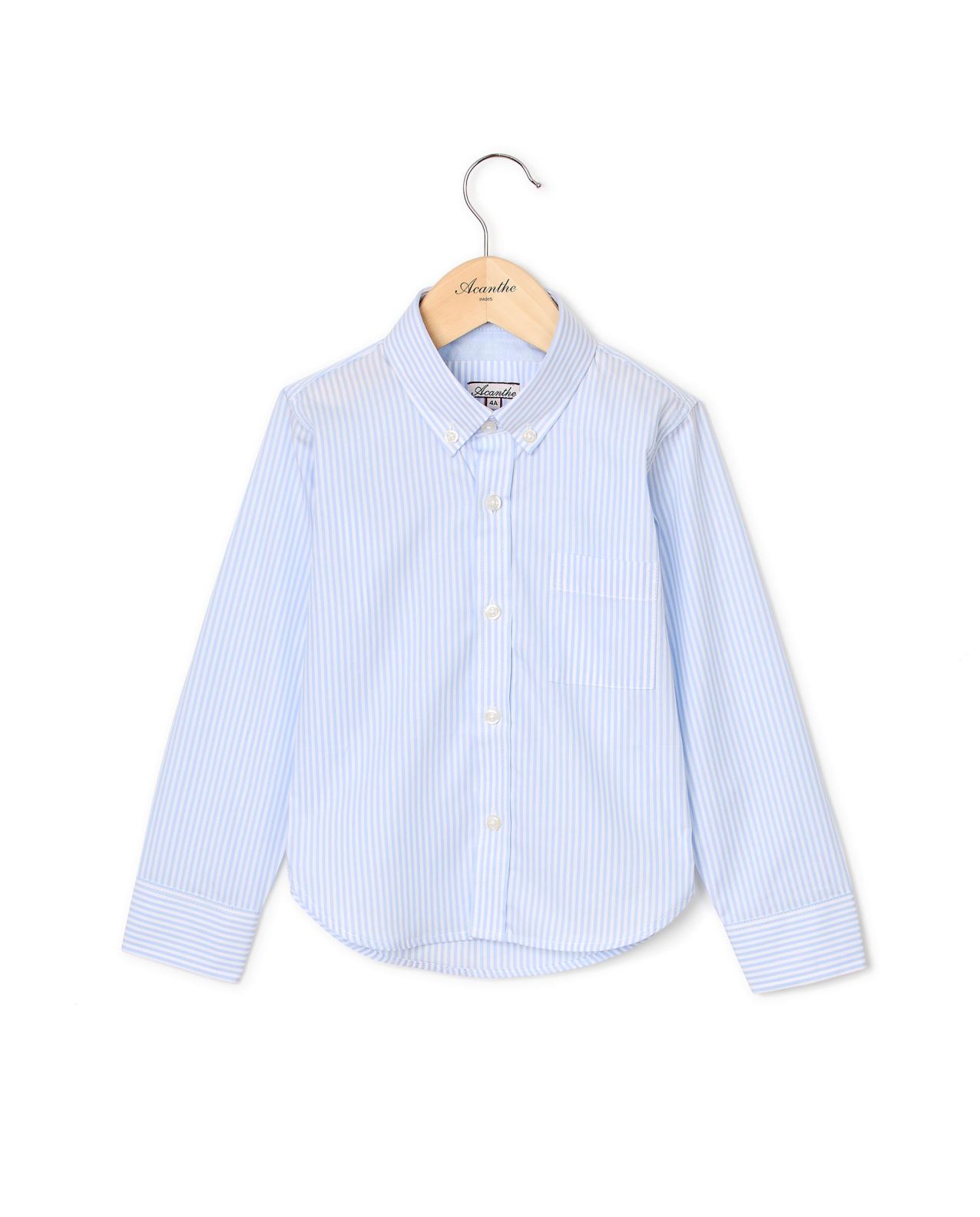 Chemise manches longues rayure bleue