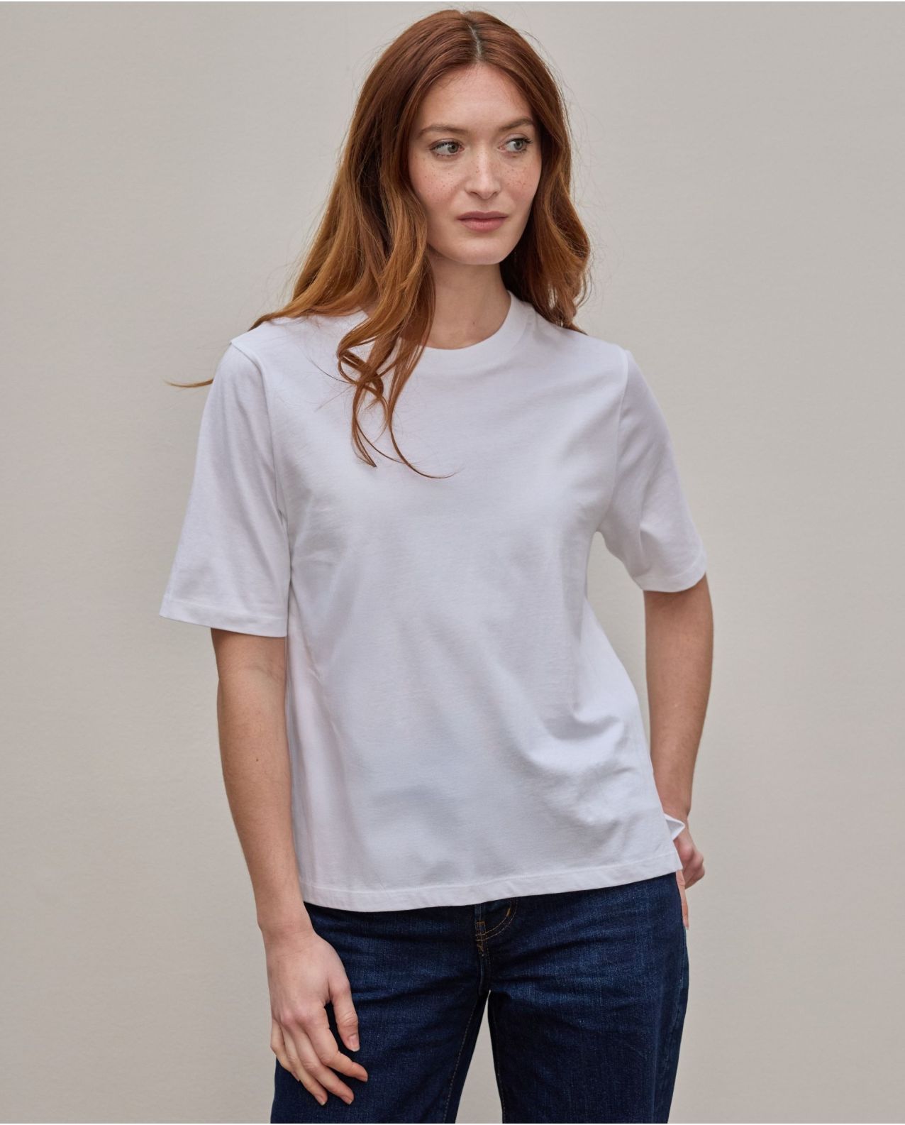 Tee shirt col rond blanc