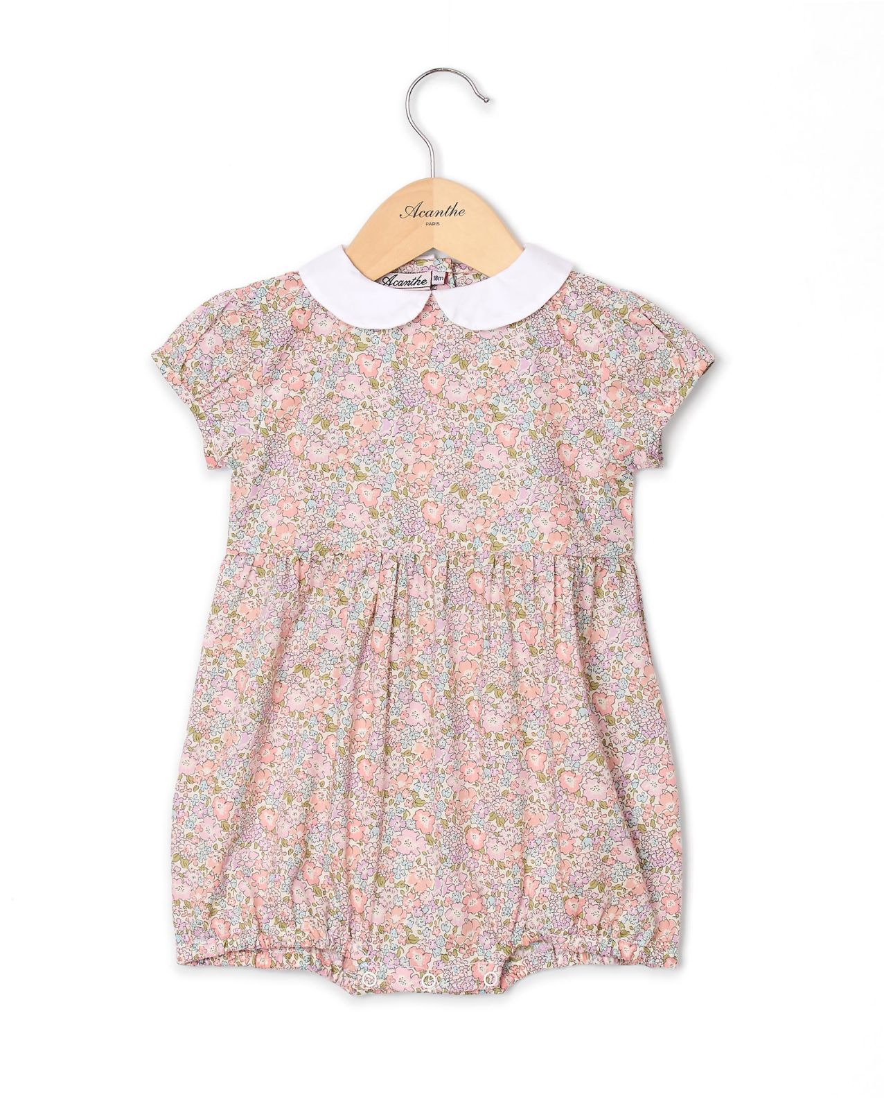 Barboteuse col rond en tissu Liberty Michelle