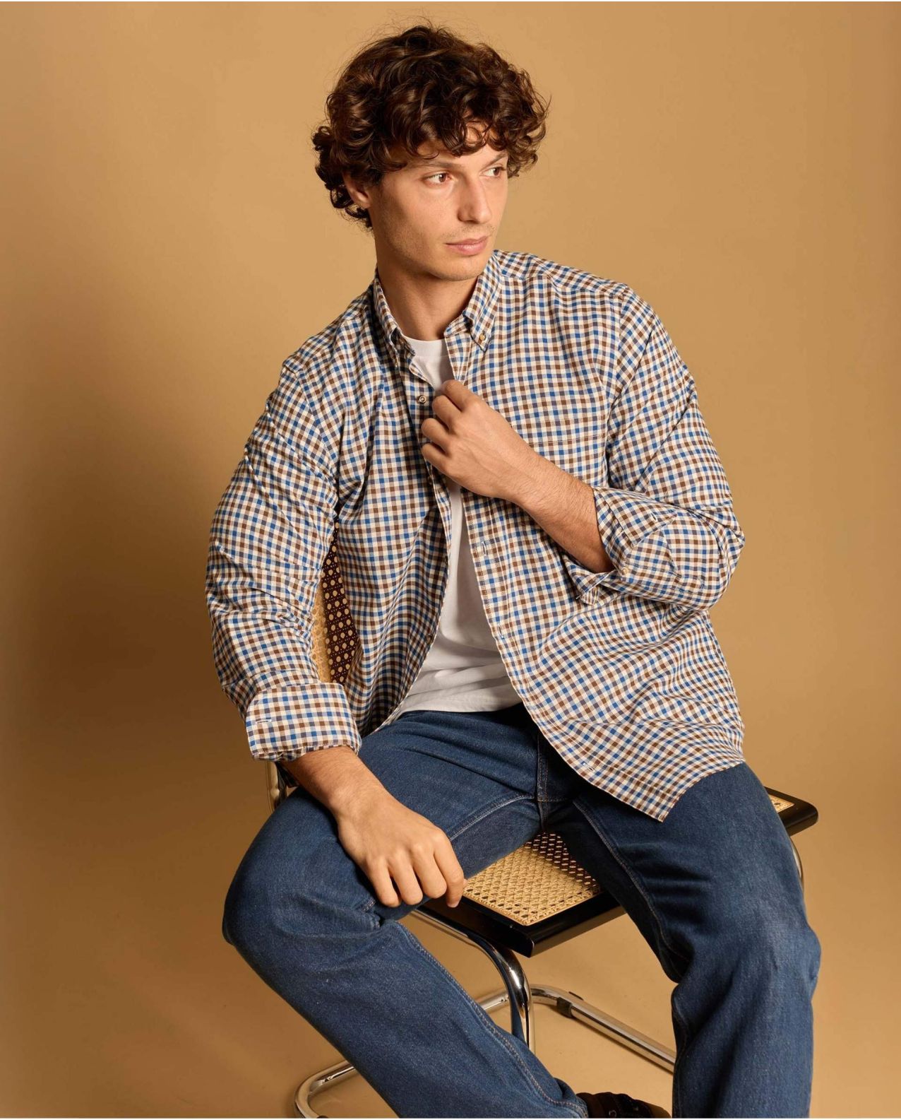 Chemise col boutonné manches longues