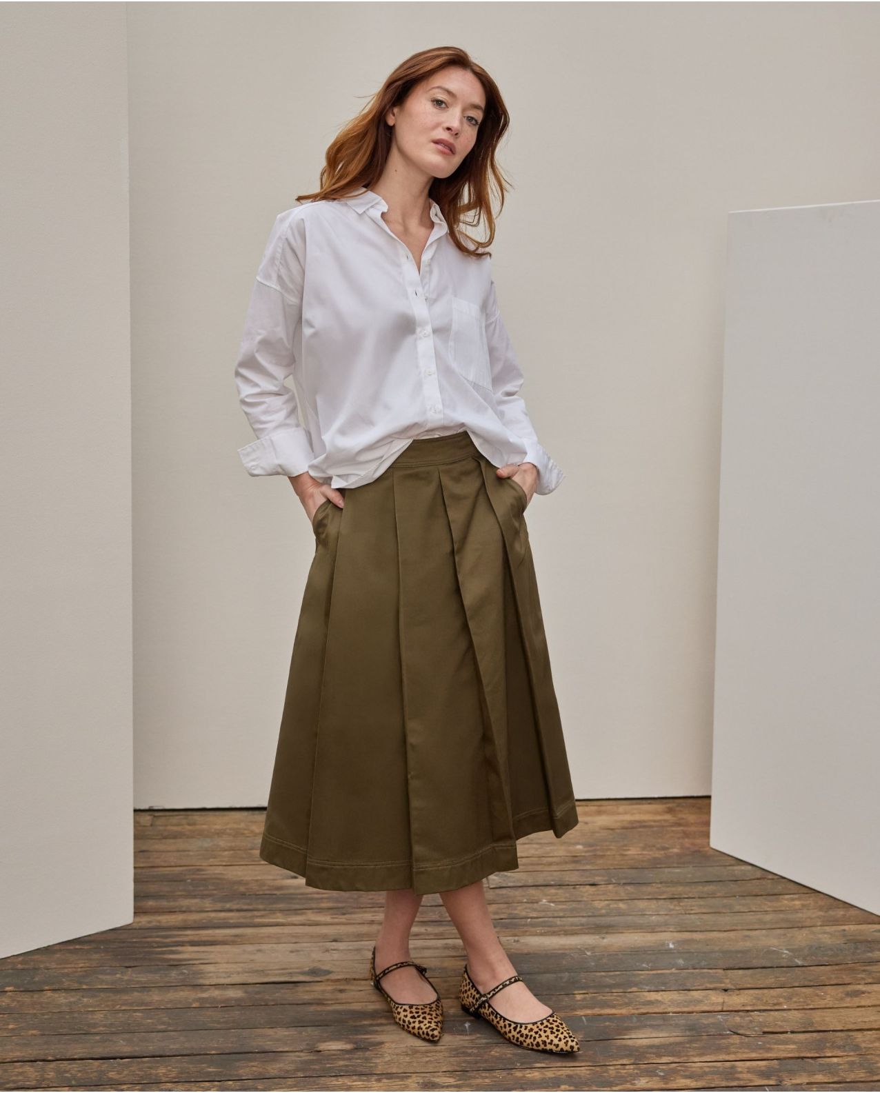 Chemisier manches longues oversize blanc