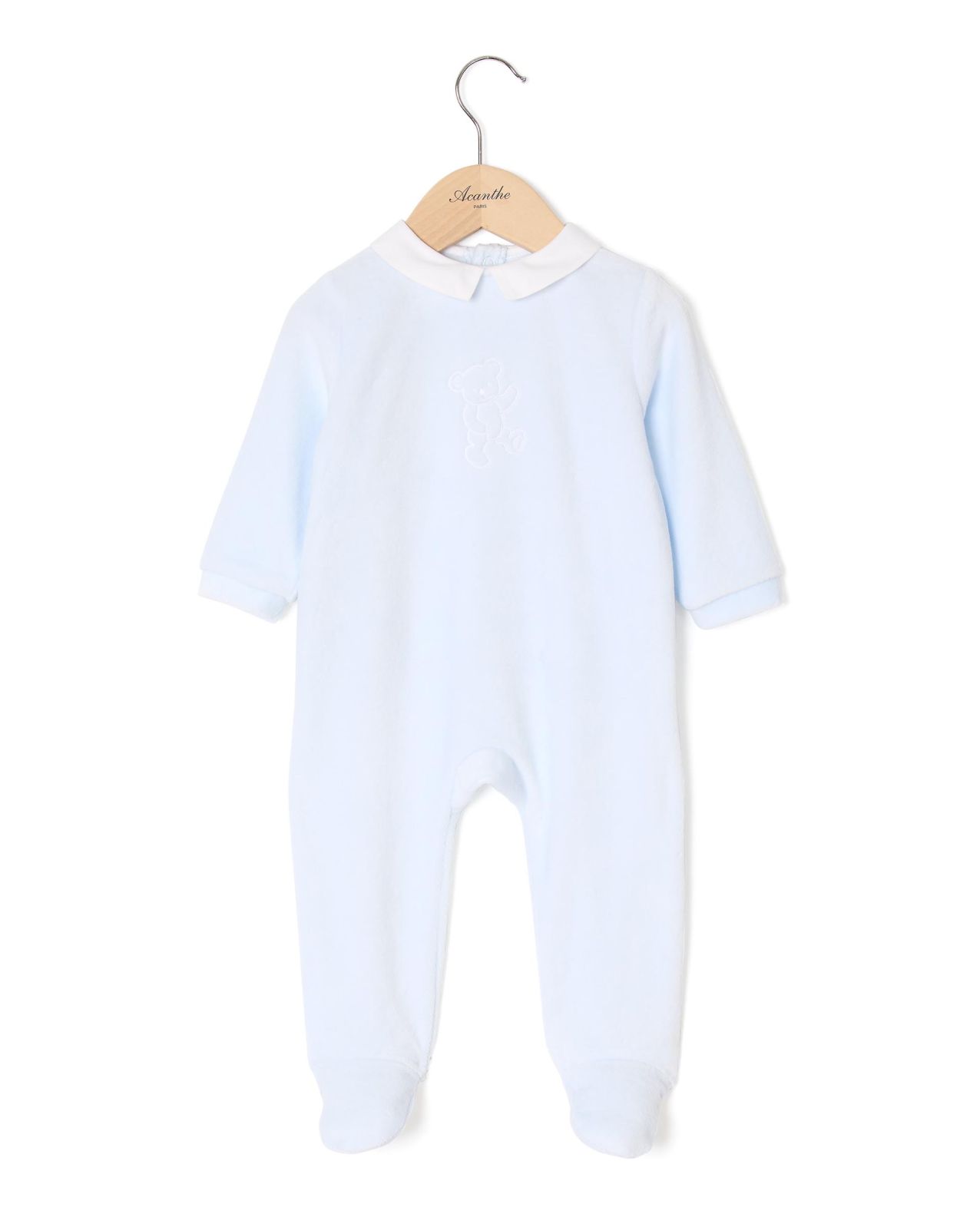 dors bien velours bleu col carré 