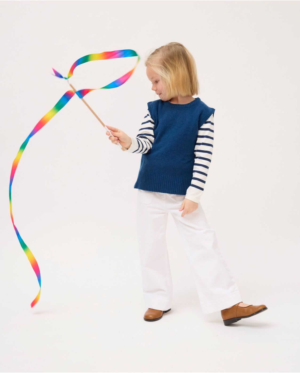 Pull sans manches marine clair 100% lambswool 