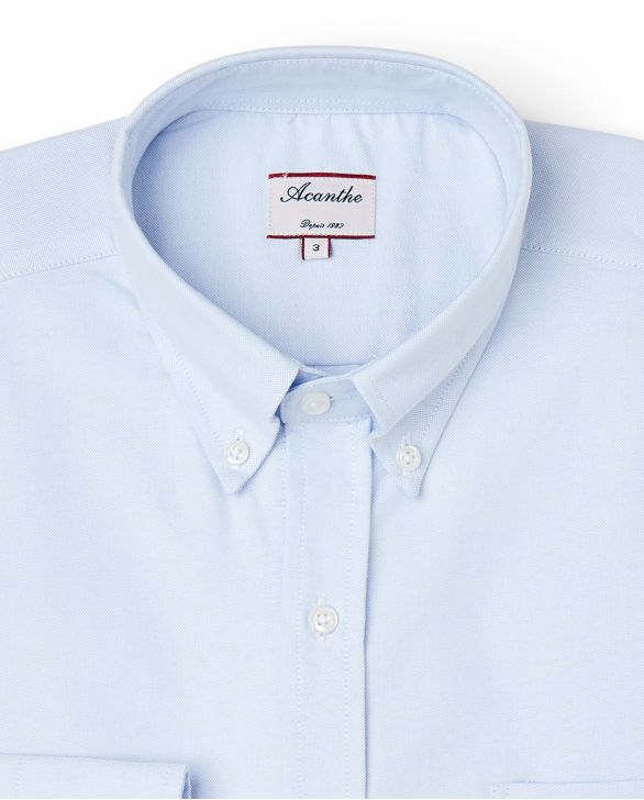 Chemise regular col boutonné oxford ciel 