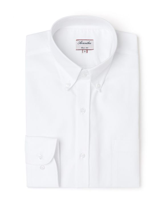 Chemise regular col boutonné oxford blanc