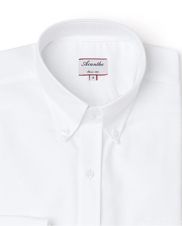 Chemise regular col boutonné oxford blanc