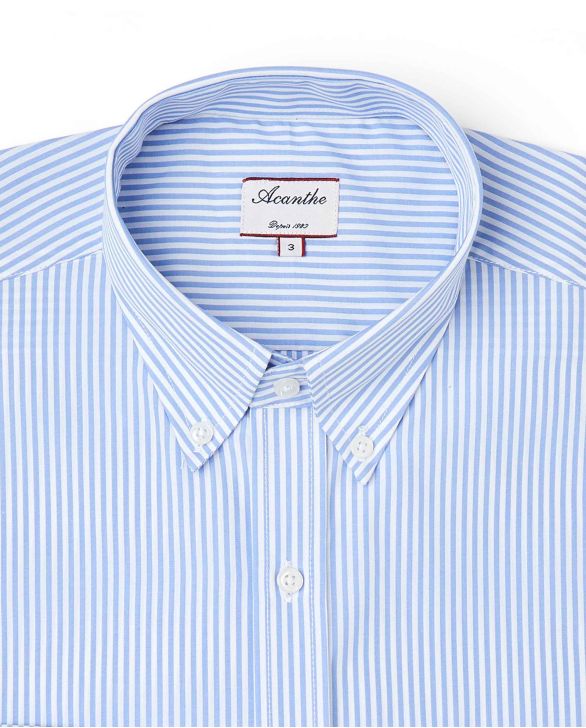 Chemise regular col boutonné rayures bleu