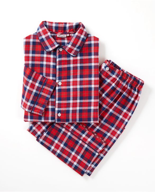 Pyjama écossais rouge/vert 12a-14a