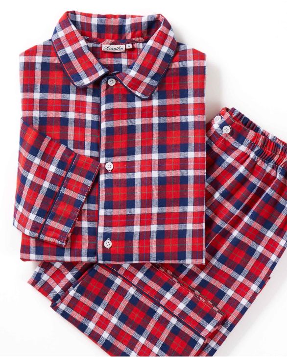 Pyjama écossais rouge/vert 12a-14a