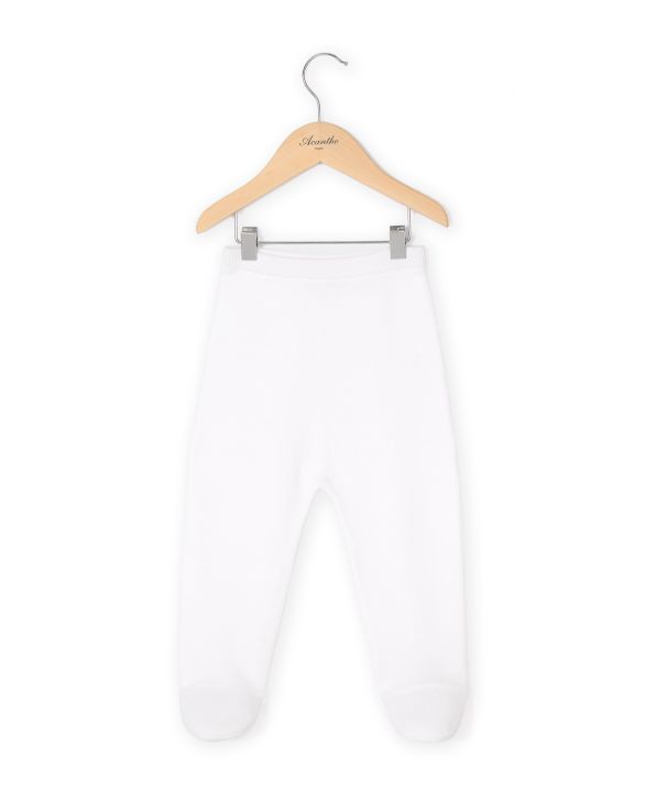 Pantalon point mousse avec pieds blanc 