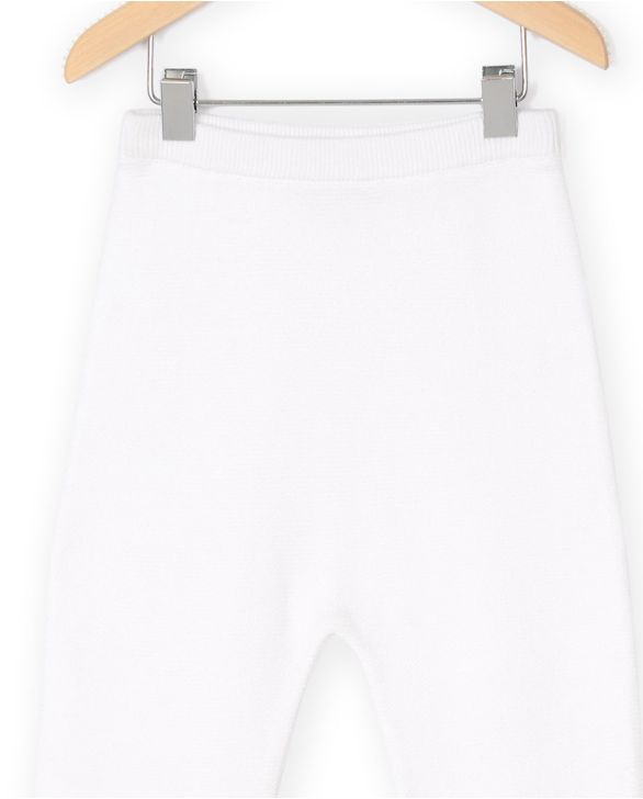 Pantalon point mousse avec pieds blanc 
