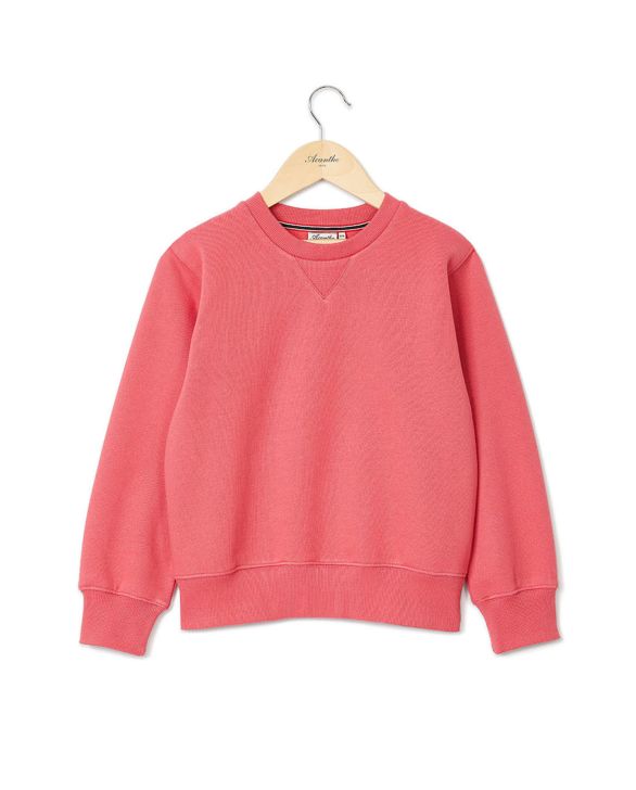 Sweat col rond framboise