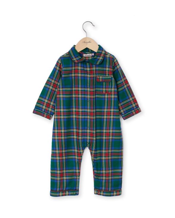 Pyjama combinaison écossais vert