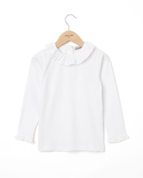 T-shirt à volants blanc