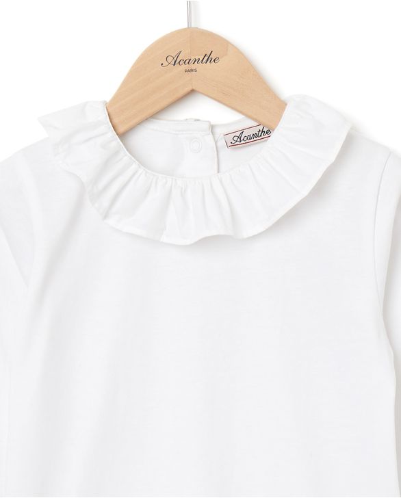 T-shirt à volants blanc