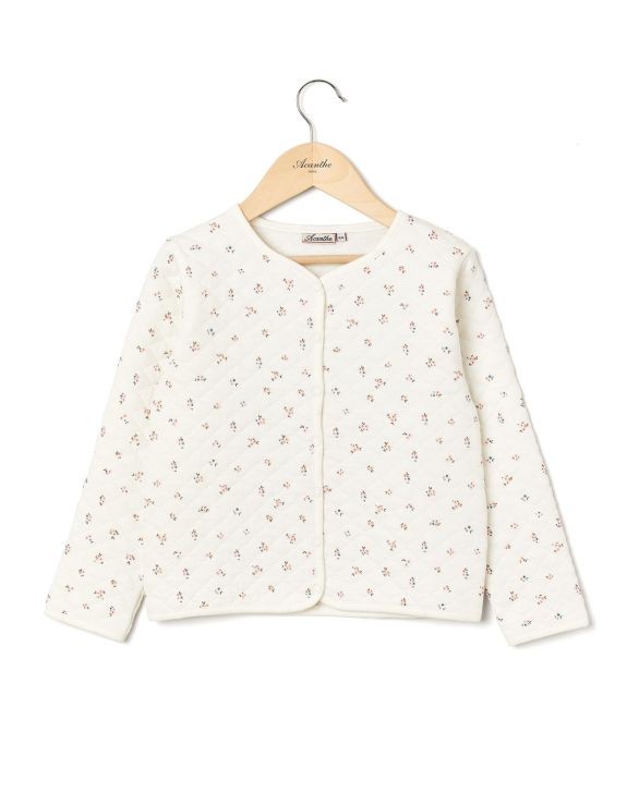 Cardigan molletonné imprimé fleur