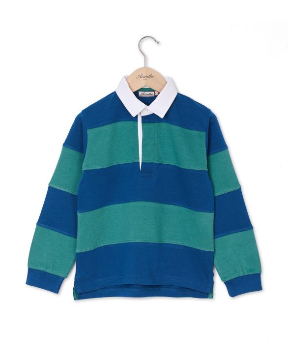 Polo rugby bleu/vert