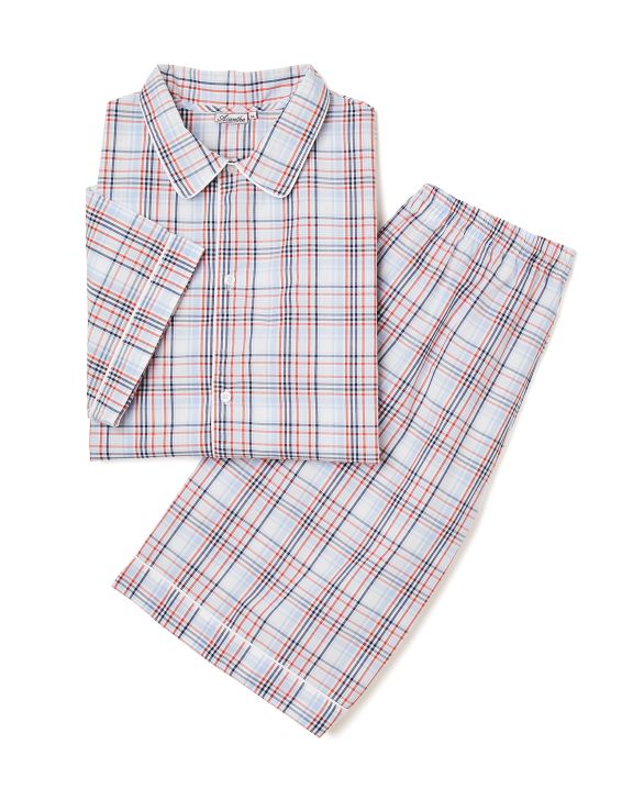 Pyjama carreaux bleu et rouge