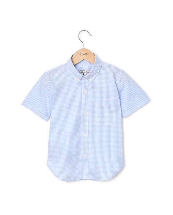 Chemise manches courtes vichy ciel