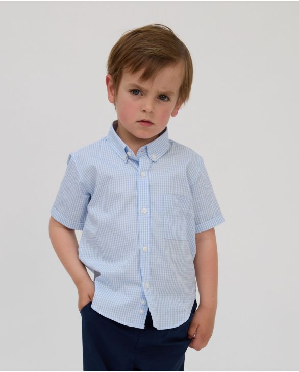 Chemise manches courtes vichy ciel