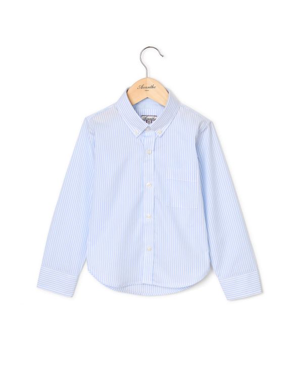 Chemise manches longues rayure bleue