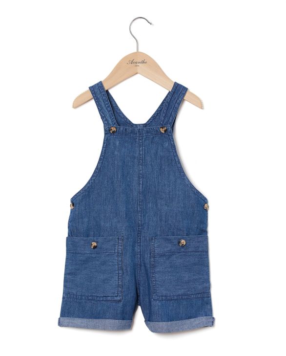 Salopette courte denim garçon
