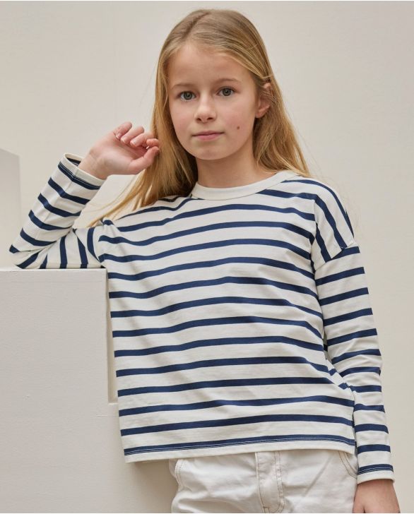 Marinière loose rayée ecru/marine