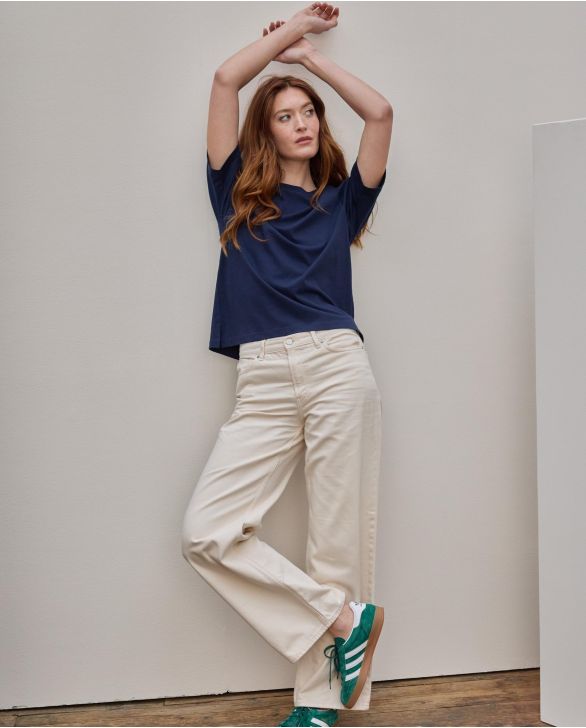 Tee shirt col rond marine