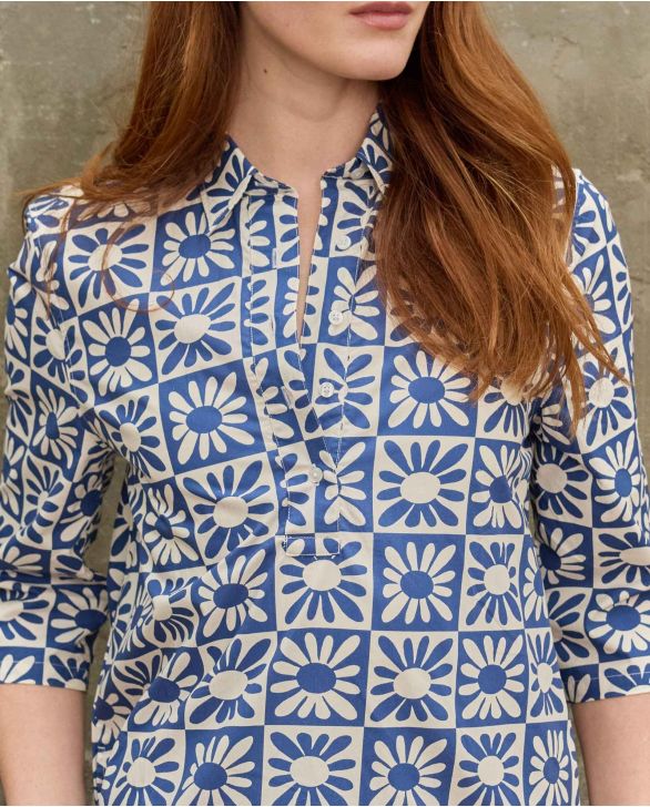 Robe évasée imprimé marguerite