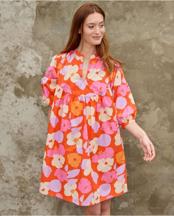 Robe ample manches bouffantes en tissu Liberty Verve Pop