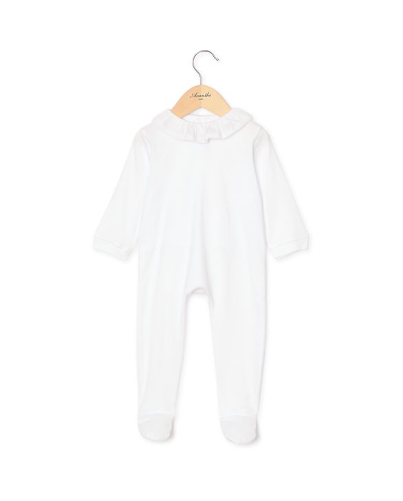 Dors bien blanc col volanté blanc dentelle 