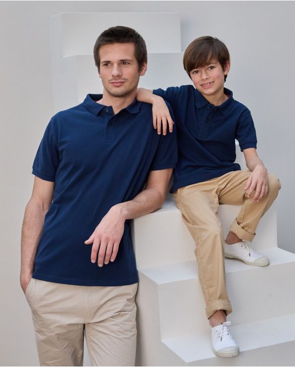 Polo piqué manches courtes marine