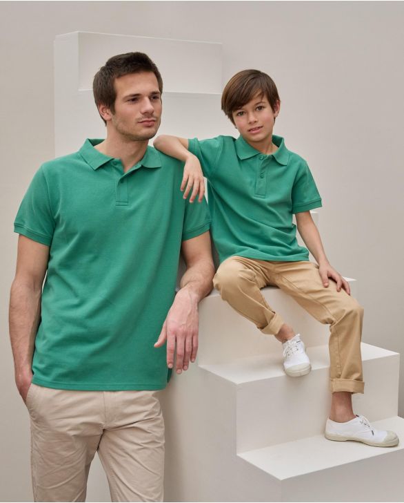 Polo piqué manches courtes vert